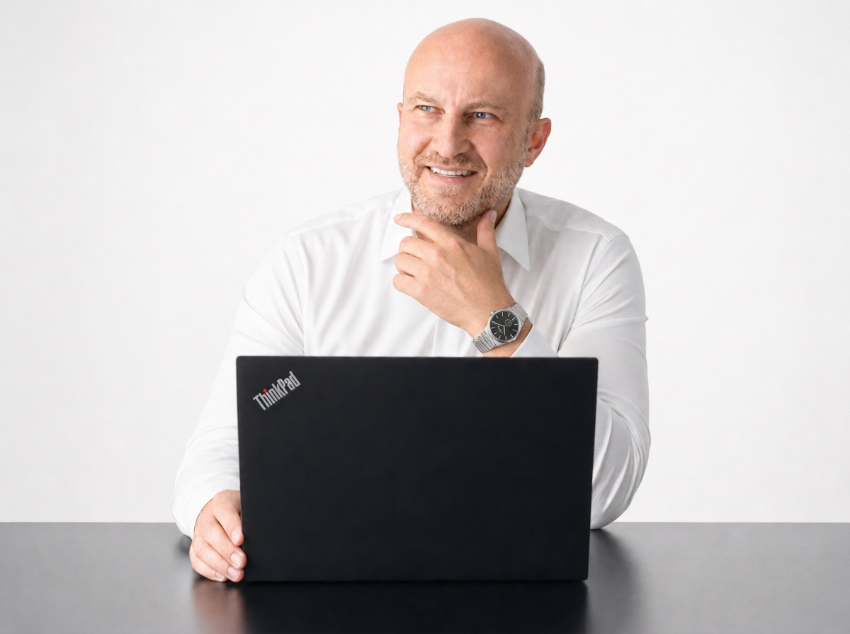 Ferhat Aslanoglu am Laptop